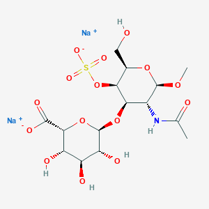 molecular formula C15H23NNa2O15S B022701 Methyl 2-acetamido-2-deoxy-3-O-(alpha-idopyranosyluronic acid)-4-O-sulfo-beta-galactopyranoside CAS No. 109914-81-0