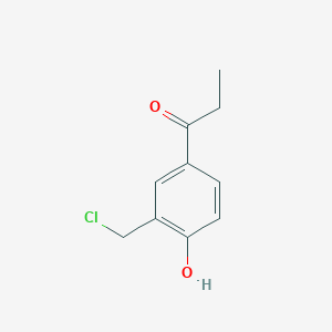molecular formula C10H11ClO2 B022715 1-[3-(Chloromethyl)-4-hydroxyphenyl]propan-1-one CAS No. 106909-28-8