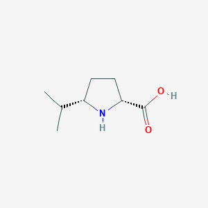 molecular formula C8H15NO2 B022721 (2R,5S)-5-Isopropylpyrrolidine-2-carboxylic acid CAS No. 110452-53-4