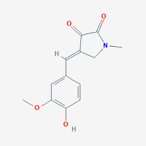 molecular formula C13H13NO4 B227344 2,3-Pyrrolidinedione, 4-[(4-hydroxy-3-methoxyphenyl)methylene]-1-methyl- CAS No. 14646-15-2