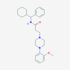 molecular formula C27H37N3O2 B022744 N-[cyclohexyl(phenyl)methyl]-3-[4-(2-methoxyphenyl)piperazin-1-yl]propanamide CAS No. 110101-64-9