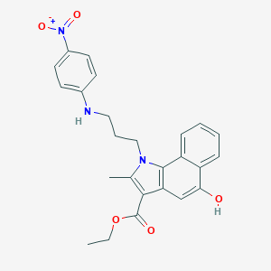 molecular formula C25H25N3O5 B227795 ethyl 5-hydroxy-2-methyl-1-[3-(4-nitroanilino)propyl]-1H-benzo[g]indole-3-carboxylate 
