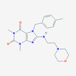 1,3-dimethyl-7-(4-methylbenzyl)-8-{[2-(4-morpholinyl)ethyl]amino}-3,7-dihydro-1H-purine-2,6-dione