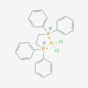 molecular formula C26H26Cl2P2Pt+2 B227815 Dichloroplatinum;2-diphenylphosphaniumylethyl(diphenyl)phosphanium CAS No. 14647-25-7