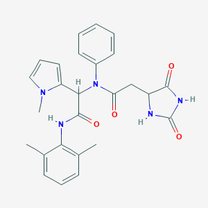 N-(2,6-dimethylphenyl)-2-{[(2,5-dioxo-4-imidazolidinyl)acetyl]anilino}-2-(1-methyl-1H-pyrrol-2-yl)acetamide