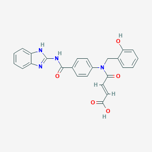 (E)-4-[4-(1H-benzimidazol-2-ylcarbamoyl)-N-[(2-hydroxyphenyl)methyl]anilino]-4-oxobut-2-enoic acid
