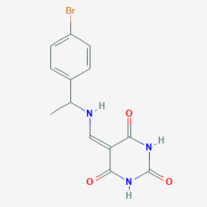 5-[[1-(4-bromophenyl)ethylamino]methylidene]-1,3-diazinane-2,4,6-trione