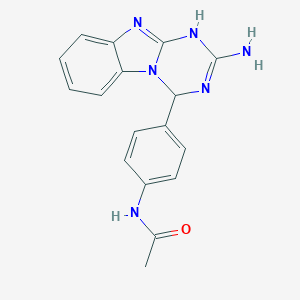 molecular formula C17H16N6O B227874 N-[4-(2-amino-1,4-dihydro[1,3,5]triazino[1,2-a]benzimidazol-4-yl)phenyl]acetamide 