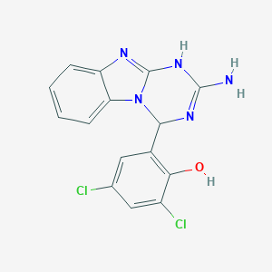 2-(2-Amino-1,4-dihydro[1,3,5]triazino[1,2-a]benzimidazol-4-yl)-4,6-dichlorophenol