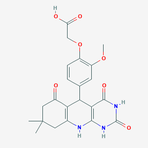 [4-(8,8-Dimethyl-2,4,6-trioxo-1,2,3,4,5,6,7,8,9,10-decahydropyrimido[4,5-b]quinolin-5-yl)-2-methoxyphenoxy]acetic acid