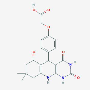 [4-(8,8-Dimethyl-2,4,6-trioxo-1,2,3,4,5,6,7,8,9,10-decahydropyrimido[4,5-b]quinolin-5-yl)phenoxy]acetic acid