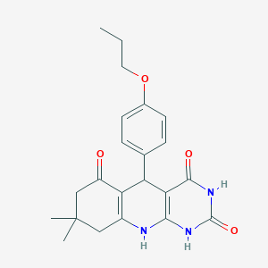 8,8-dimethyl-5-(4-propoxyphenyl)-5,8,9,10-tetrahydropyrimido[4,5-b]quinoline-2,4,6(1H,3H,7H)-trione