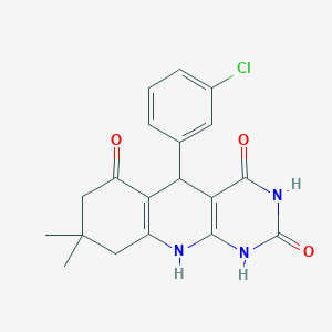 5-(3-chlorophenyl)-8,8-dimethyl-5,8,9,10-tetrahydropyrimido[4,5-b]quinoline-2,4,6(1H,3H,7H)-trione