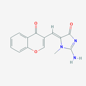 molecular formula C14H11N3O3 B227894 2-imino-1-methyl-5-[(4-oxo-4H-chromen-3-yl)methylene]-4-imidazolidinone 