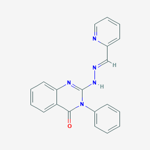 molecular formula C20H15N5O B227907 2-Pyridinecarbaldehyde (4-oxo-3-phenyl-3,4-dihydro-2-quinazolinyl)hydrazone 