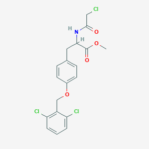 molecular formula C19H18Cl3NO4 B227909 Methyl 2-[(chloroacetyl)amino]-3-{4-[(2,6-dichlorobenzyl)oxy]phenyl}propanoate 