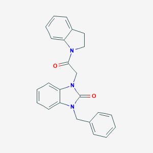 molecular formula C24H21N3O2 B227917 1-benzyl-3-[2-(2,3-dihydro-1H-indol-1-yl)-2-oxoethyl]-1,3-dihydro-2H-benzimidazol-2-one 