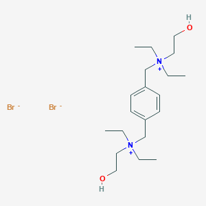 molecular formula C20H38Br2N2O2 B022792 AMMONIUM, (p-PHENYLENEDIMETHYLENE)BIS(DIETHYL(2-HYDROXYETHYL)-, DIBROMIDE CAS No. 101710-61-6