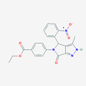 ethyl 4-(3-methyl-4-(2-nitrophenyl)-6-oxo-4,6-dihydropyrrolo[3,4-c]pyrazol-5(1H)-yl)benzoate