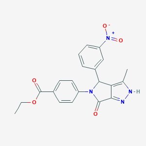 ethyl 4-(3-methyl-4-(3-nitrophenyl)-6-oxo-4,6-dihydropyrrolo[3,4-c]pyrazol-5(1H)-yl)benzoate