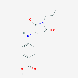 molecular formula C13H14N2O4S B227935 4-[(2,4-Dioxo-3-propyl-1,3-thiazolidin-5-yl)amino]benzoic acid 