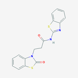 molecular formula C17H13N3O2S2 B227973 N-(1,3-benzothiazol-2-yl)-3-(2-oxo-1,3-benzothiazol-3-yl)propanamide 