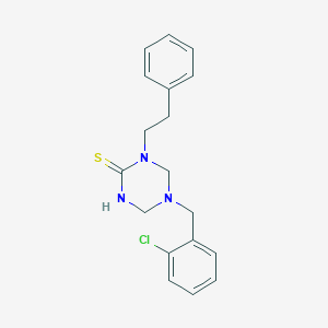 molecular formula C18H20ClN3S B228027 5-(2-Chlorobenzyl)-1-(2-phenylethyl)-1,3,5-triazinane-2-thione 