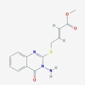 molecular formula C13H13N3O3S B228028 Methyl 4-[(3-amino-4-oxo-3,4-dihydro-2-quinazolinyl)sulfanyl]-2-butenoate 