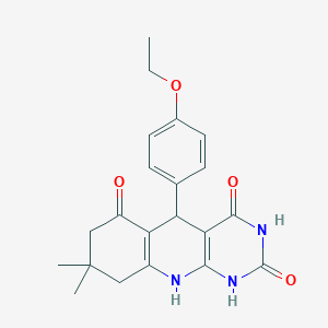 molecular formula C21H23N3O4 B228041 5-(4-ethoxyphenyl)-8,8-dimethyl-5,8,9,10-tetrahydropyrimido[4,5-b]quinoline-2,4,6(1H,3H,7H)-trione 