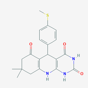 molecular formula C20H21N3O3S B228044 8,8-dimethyl-5-[4-(methylsulfanyl)phenyl]-5,8,9,10-tetrahydropyrimido[4,5-b]quinoline-2,4,6(1H,3H,7H)-trione 