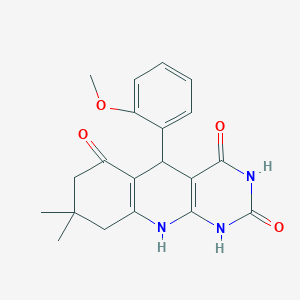 molecular formula C20H21N3O4 B228052 5-(2-methoxyphenyl)-8,8-dimethyl-5,8,9,10-tetrahydropyrimido[4,5-b]quinoline-2,4,6(1H,3H,7H)-trione 