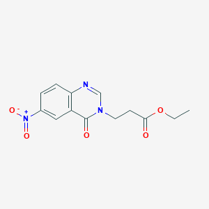 molecular formula C13H13N3O5 B228072 ethyl 3-(6-nitro-4-oxo-3(4H)-quinazolinyl)propanoate 