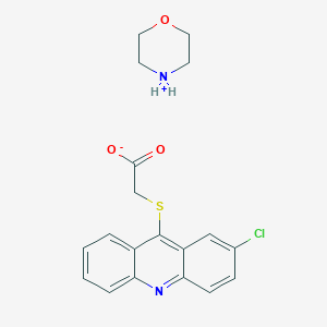 molecular formula C19H19ClN2O3S B022839 ACETIC ACID, ((2-CHLORO-9-ACRIDINYL)THIO)-, compd. with MORPHOLINE (1:1) CAS No. 106636-58-2