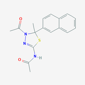 molecular formula C17H17N3O2S B228404 N~1~-[4-ACETYL-5-METHYL-5-(2-NAPHTHYL)-4,5-DIHYDRO-1,3,4-THIADIAZOL-2-YL]ACETAMIDE 