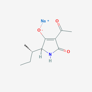 molecular formula C10H15NO3 B228874 3-Pyrrolin-2-one, 3-acetyl-5-sec-butyl-4-hydroxy-, L- CAS No. 1013-59-8