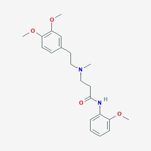 molecular formula C21H28N2O4 B229398 3-[(3,4-DIMETHOXYPHENETHYL)(METHYL)AMINO]-N~1~-(2-METHOXYPHENYL)PROPANAMIDE 