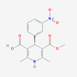 molecular formula C16H16N2O6 B022948 (S)-(+)-1,4-二氢-2,6-二甲基-4-(3-硝基苯基)-3,5-吡啶二羧酸单甲酯 CAS No. 76093-34-0