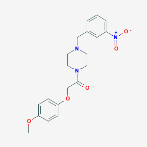 molecular formula C20H23N3O5 B229496 2-(4-Methoxyphenoxy)-1-[4-[(3-nitrophenyl)methyl]piperazin-1-yl]ethanone 
