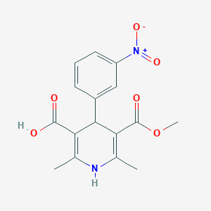molecular formula C16H16N2O6 B022951 5-(Methoxycarbonyl)-2,6-dimethyl-4-(3-nitrophenyl)-1,4-dihydropyridine-3-carboxylic acid CAS No. 74936-72-4