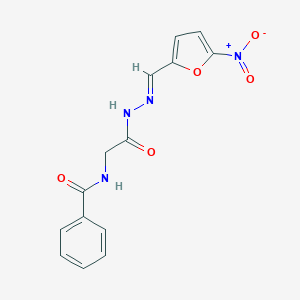 molecular formula C14H12N4O5 B229652 N-(2-{2-[(5-nitro-2-furyl)methylene]hydrazino}-2-oxoethyl)benzamide 