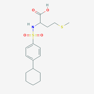 molecular formula C17H25NO4S2 B229688 N-[(4-cyclohexylphenyl)sulfonyl]methionine 