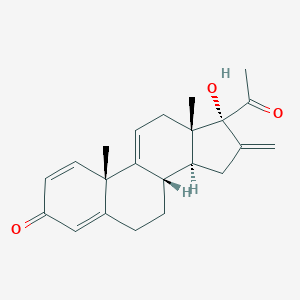 molecular formula C22H26O3 B022999 16-Methylene-17-hydroxypregna-1,4,9(11)-triene-3,20-dione CAS No. 19683-23-9