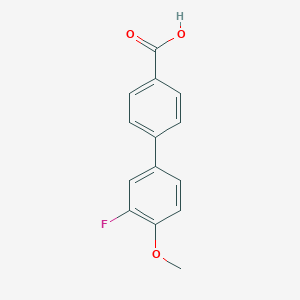 molecular formula C14H11FO3 B023003 3'-Fluoro-4'-methoxy-[1,1'-biphenyl]-4-carboxylic acid CAS No. 106291-25-2
