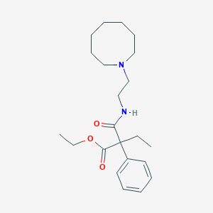 molecular formula C22H34N2O3 B023015 Ethyl 2-[2-(azocan-1-yl)ethylcarbamoyl]-2-phenylbutanoate CAS No. 100739-57-9