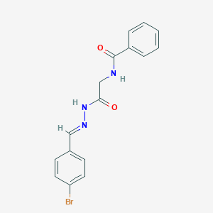 molecular formula C16H14BrN3O2 B230164 N-{2-[2-(4-bromobenzylidene)hydrazino]-2-oxoethyl}benzamide 