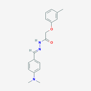 molecular formula C18H21N3O2 B230169 N'-{(E)-[4-(dimethylamino)phenyl]methylidene}-2-(3-methylphenoxy)acetohydrazide 