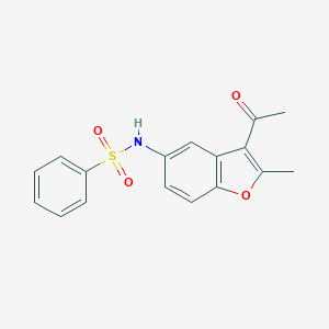 molecular formula C17H15NO4S B230283 N-(3-acetyl-2-methyl-1-benzofuran-5-yl)benzenesulfonamide 