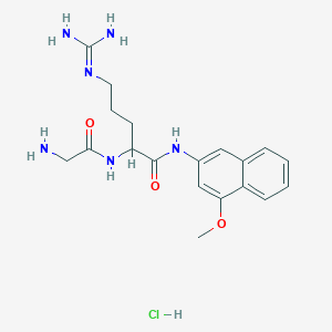 molecular formula C19H28Cl2N6O3 B023031 Gly-Arg 4-methoxy-beta-naphthylamide dihydrochloride CAS No. 100940-56-5