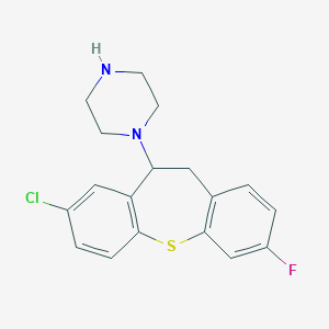 molecular formula C18H18ClFN2S B230339 1-(8-Chloro-3-fluoro-10,11-dihydrodibenzo[b,f]thiepin-10-yl)piperazine 