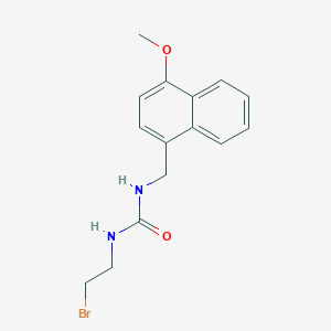 molecular formula C15H17BrN2O2 B023040 Urea, 1-(2-bromoethyl)-3-(4-methoxy-1-naphthylmethyl)- CAS No. 102434-28-6